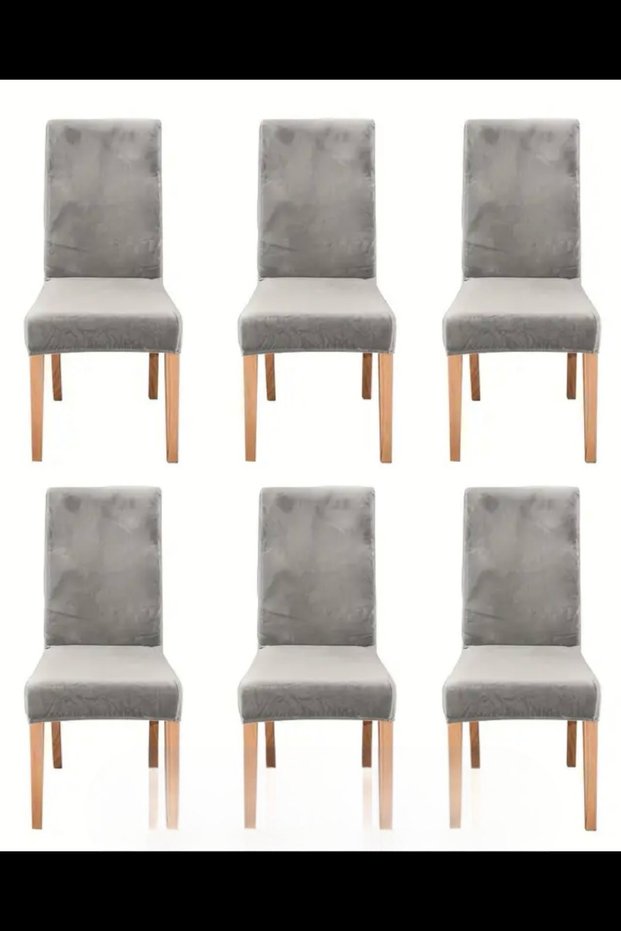 Chair Cover Chair Cover Stretch Fabric Stretchable Washable 6Pcs Velvet Fabric Chair Cover