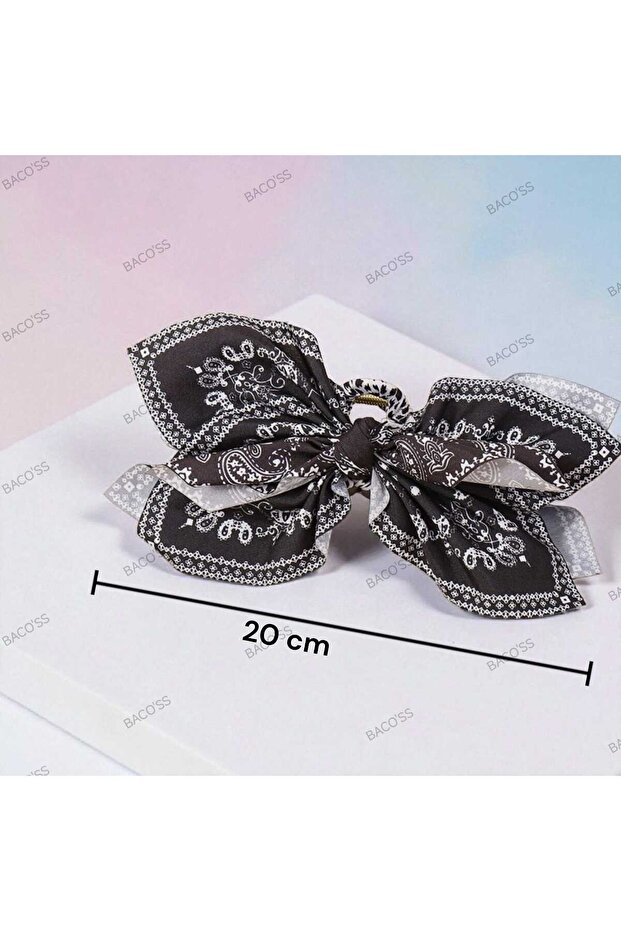Black Patterned Bow Design Clasp (Bc-1240) - 3