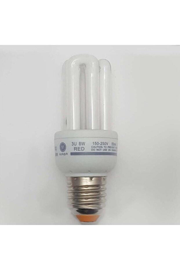 energy saving lamp red E27 8W 220V عدد 5حبة