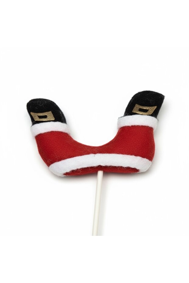 Santa Claus Legs Red and White Color Plush Christmas Ornament