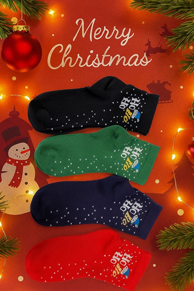 4 Pairs of Toe-Separating Seamless Women's Christmas Socks