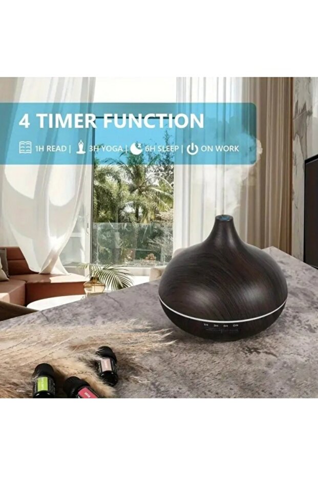 500ml Aromatherapy Diffuser, Humidifier with Timer and LED Light for Home and Office Use - 2