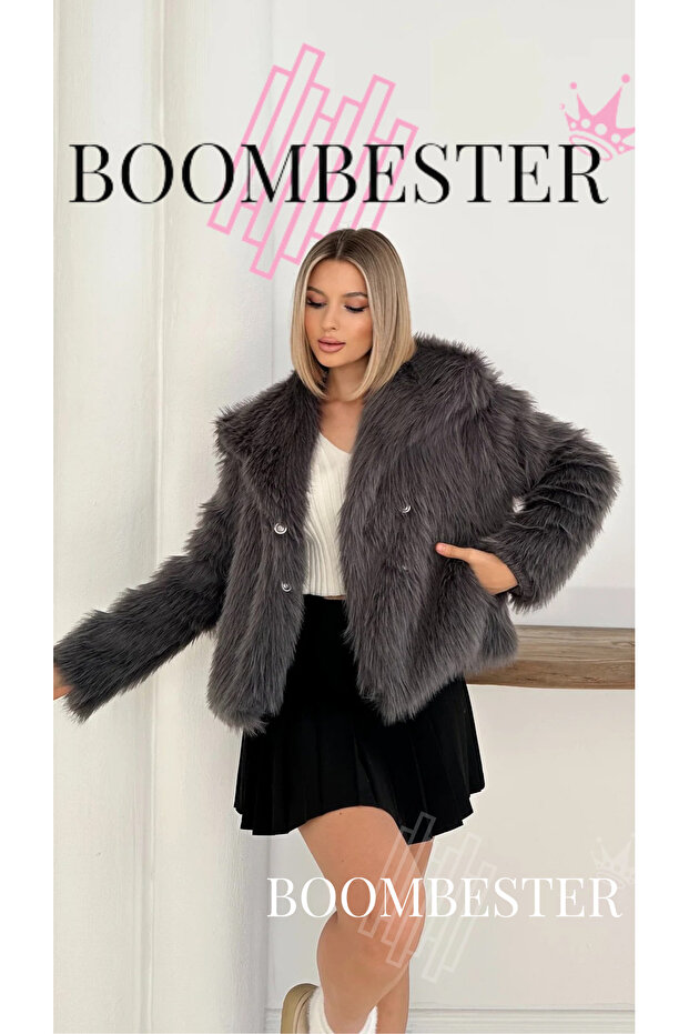 Women's Premium Fur Coat – Winter Coat with Pockets, Collar Detail, Soft Texture |