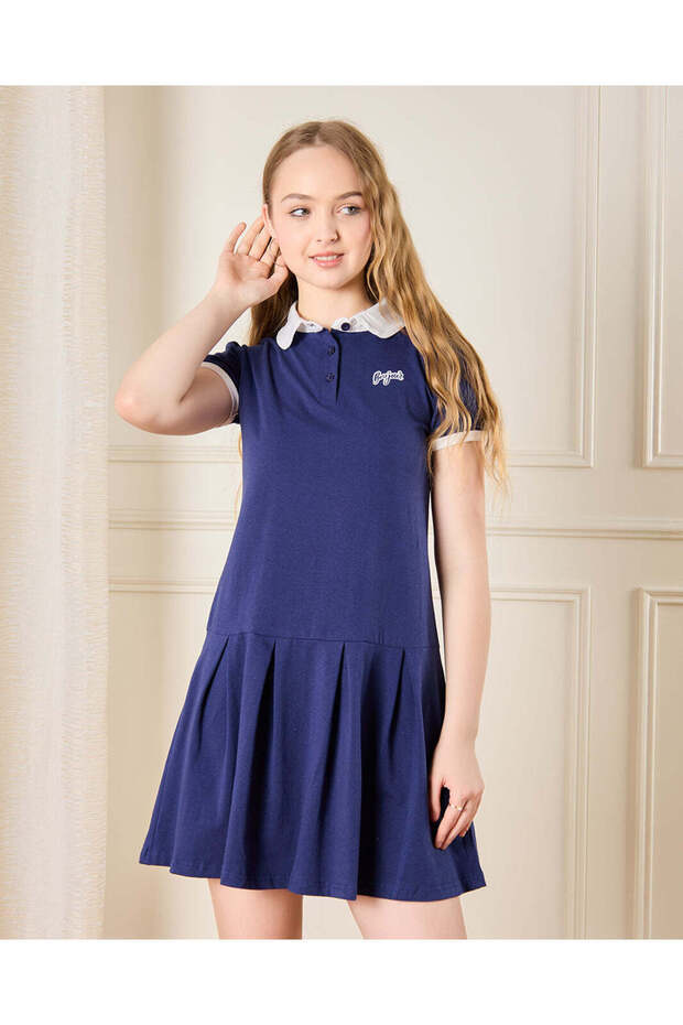 Senior Girls Navy Collared Dress