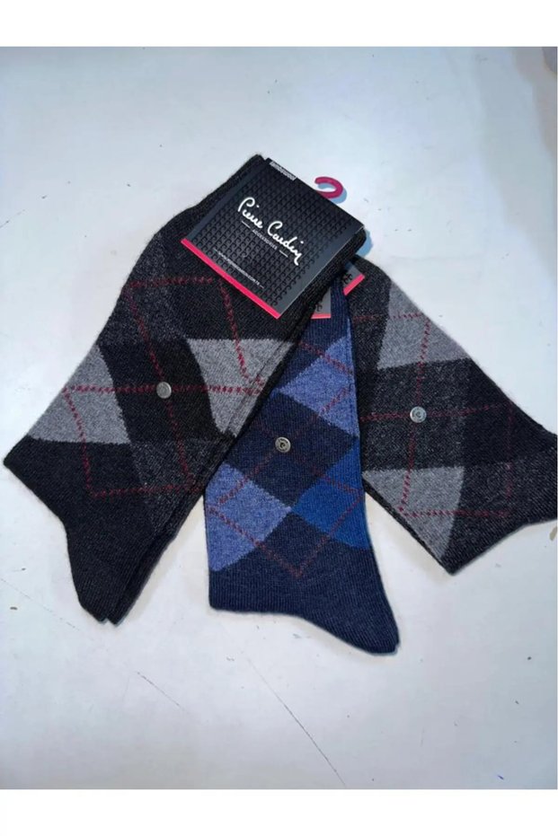 Thermal Plaid Lambswool 3 Pairs of Men's Socks