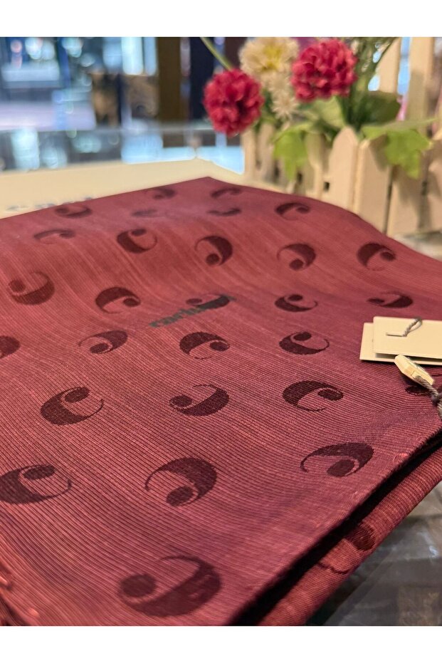 Pamuk İpek 100x100 Monogram Eşarp - 2