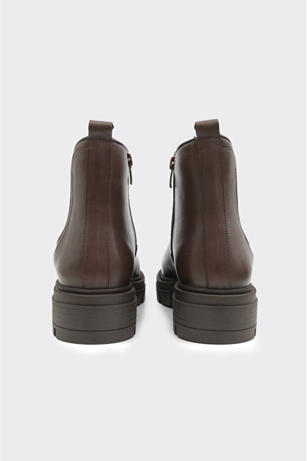 Hakiki Deri Yüksek Taban Kadın Bot - 4