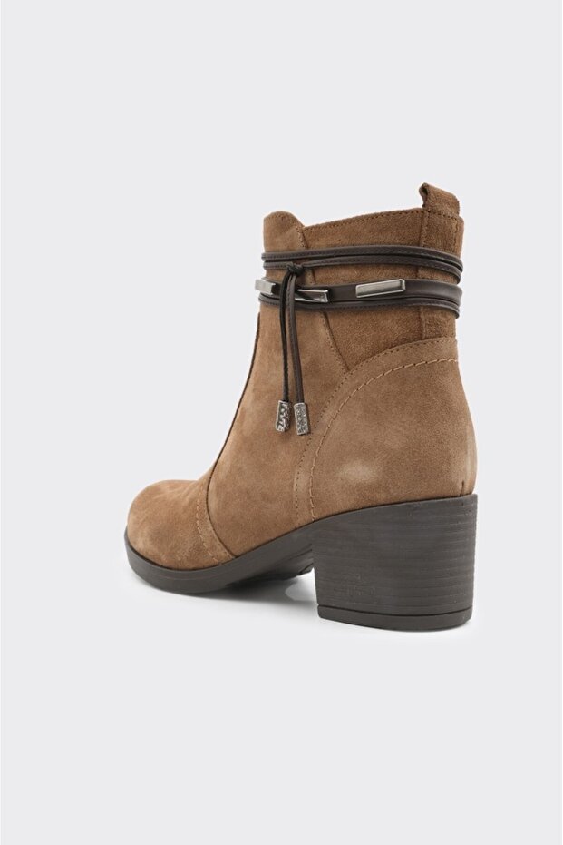 Hakiki Deri Fermuarlı Kadın Bot - 3