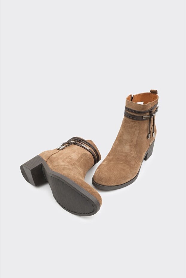 Hakiki Deri Fermuarlı Kadın Bot - 4