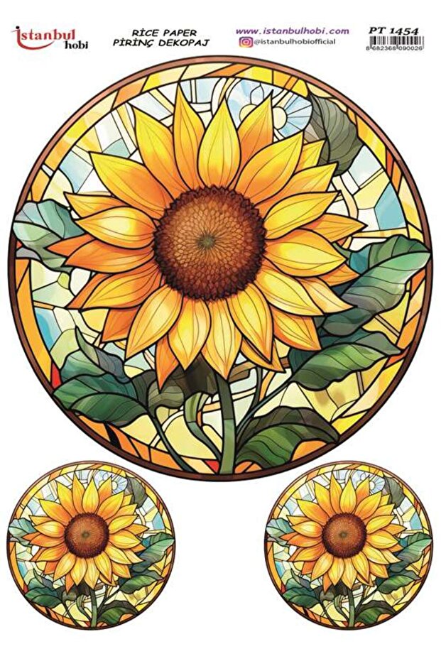 Brass Decopage Paper 30X42Cm Pt-1454 Sunflower