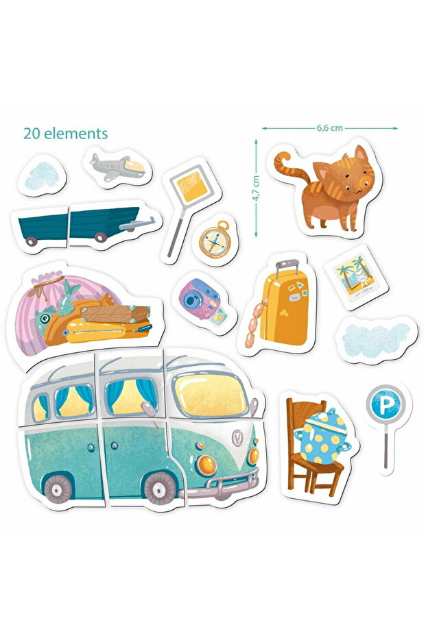 Magnetická sada - Cestujúca mačka - 4