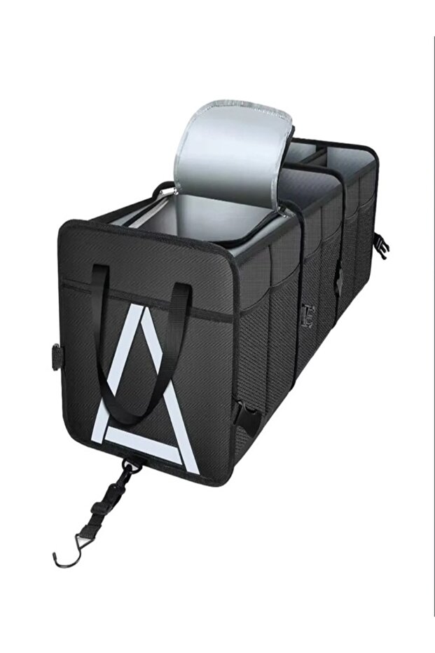 Car Trunk Organizer 80L, Foldable Design Sturdy Handles - Black
