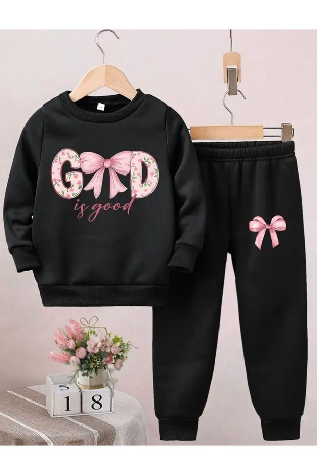 Girls' Bottom G-Fiyonk-D Printed Tracksuit Set