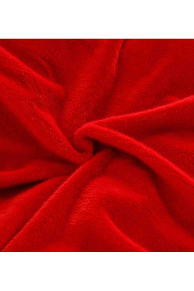 Cocolino bedding set, faux rabbit fur, with elastic, 6 pieces, 180x200cm, Red - 4