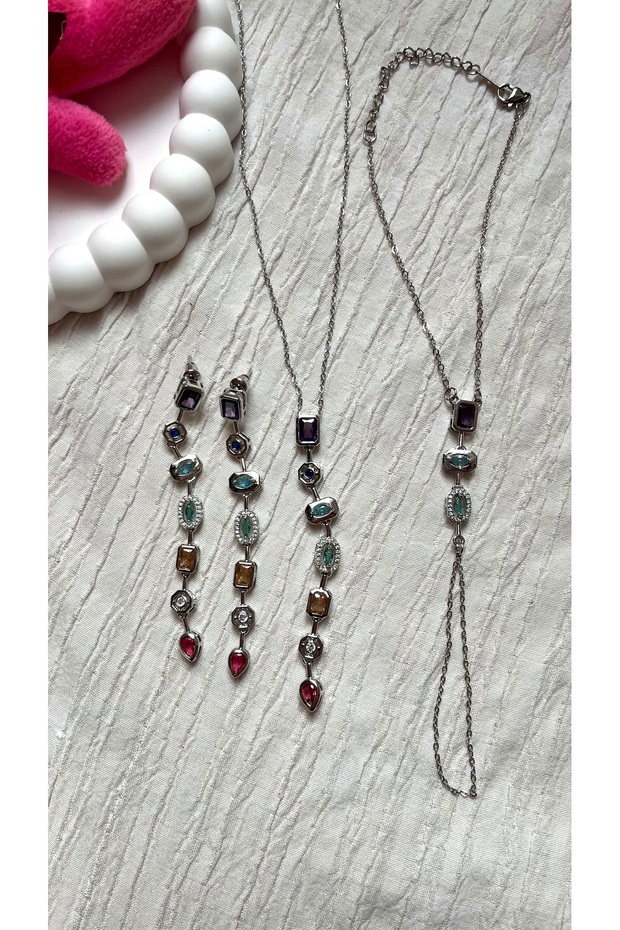 Çelik Sılver Yedi Element Y Kolye - 1