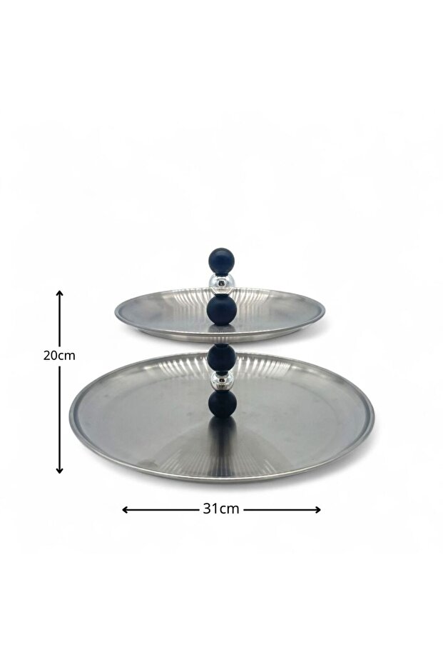 طبق تقديم مزدوج من الستانلس ستيل - 2