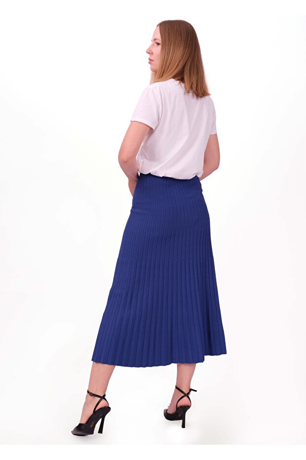 Kadın pliseli triko etek - 2