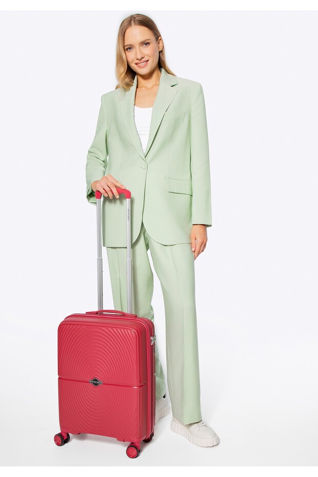 Man Small Suitcase made of polypropylene with circles, red, red polypropylene - 1