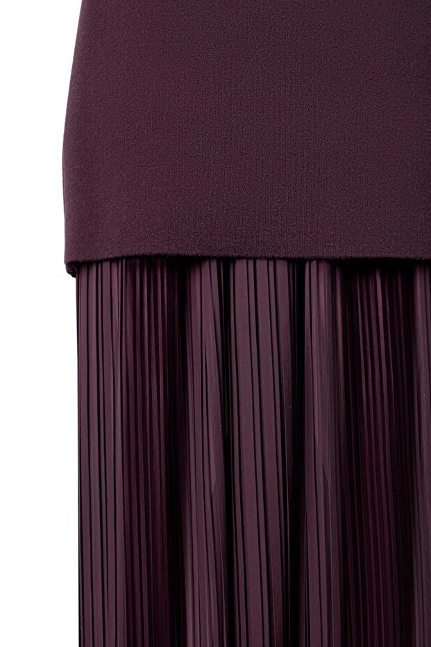 Şifon Astarlı Triko Etek - 6