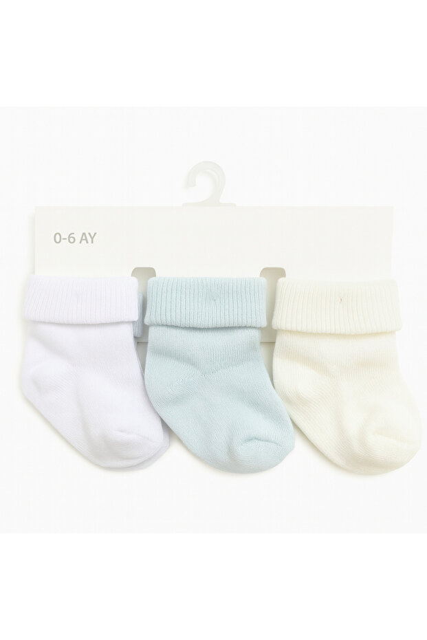 3 Pack Unisex Newborn Baby Socks / 0-6 Months