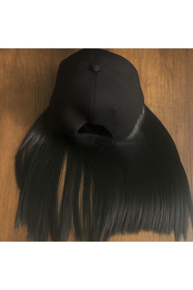 Black Hat 25 cm Straight Hairstyle