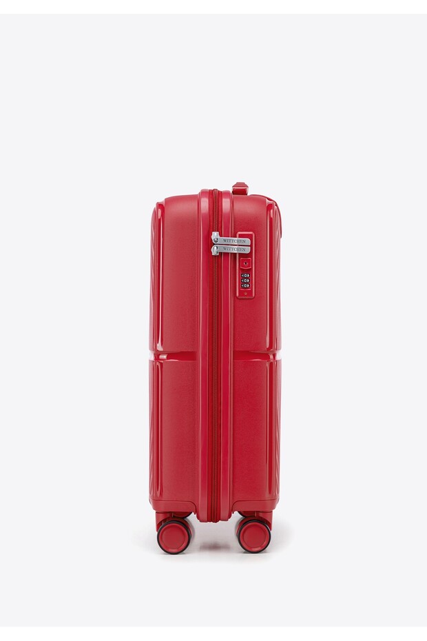 Man Small Suitcase made of polypropylene with circles, red, red polypropylene - 2