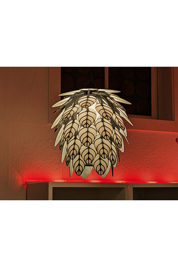 Yaprak Desenli Lotus Sarkıt Avize - Modern Dekoratif Avize - Salon & Oturma Odası - 2