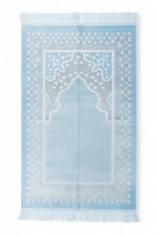 Acrylic Glitter Prayer Rug – Shiny Patterned, Soft Textured, Luxurious Gift and Dowry Prayer Rug