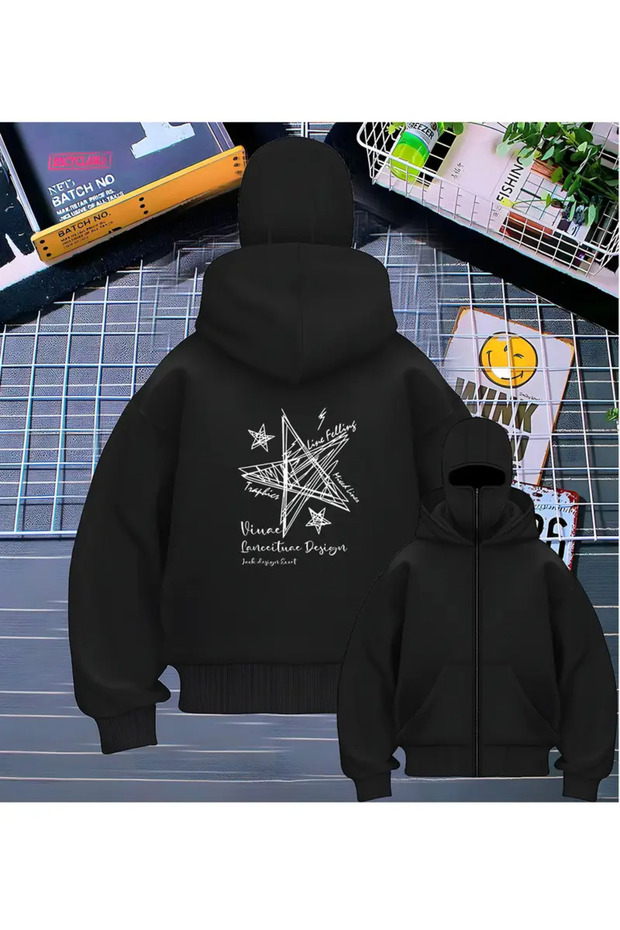 Snow Masked Ninja Unisex Sweatshirt Cardigan 2Strands Thick Fleece