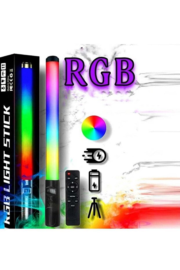 عصا إضاءة RGB قابلة لإعادة الشحن - تأثيرات إضاءة متعددة - 1