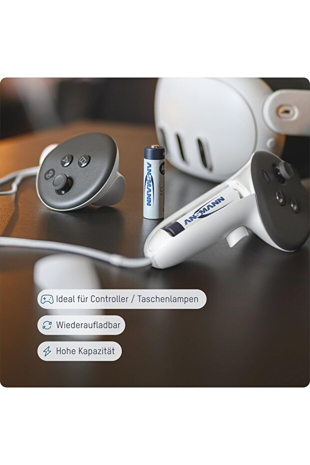 عبوة من 8 بطاريات قابلة لإعادة الشحن من نوع AAA - 2