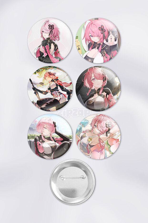 Taoqi Wuthering Waves Gacha Bag Ornament Badge Pin Button Badge Set (6 Pcs)