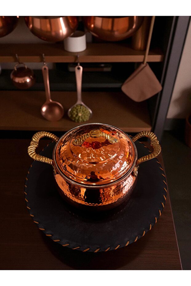 Kalın Bakır güveç tencere 18 cm - 3