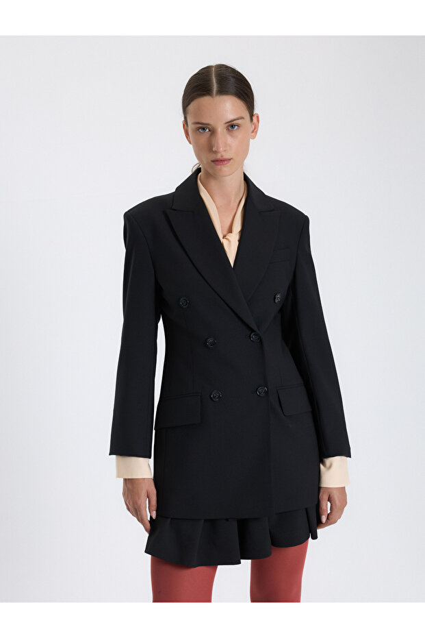 Düğmeli Oversize Ceket - 1