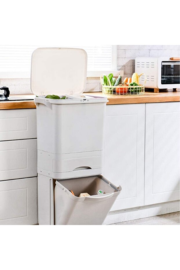 Kosz pojemnik odpady do segregacji 42L biały Nardan - 6