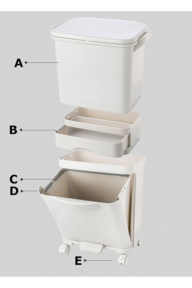 Kosz pojemnik odpady do segregacji 42L biały Nardan - 9