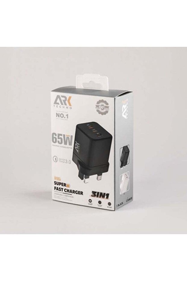 ARK TECHNO GF065 PD & QC3.0 65W GaN QUICK CHARGER with led light