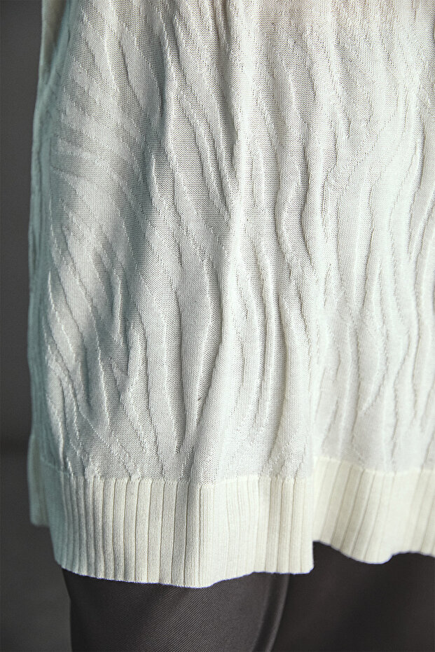 Zebra Desenli Triko Tunik - 5