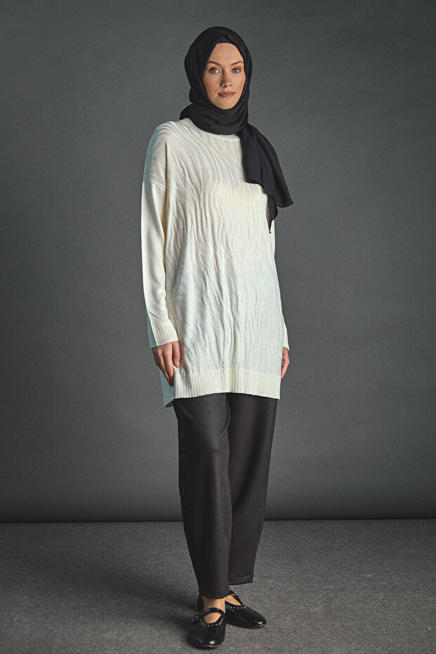 Zebra Desenli Triko Tunik - 2