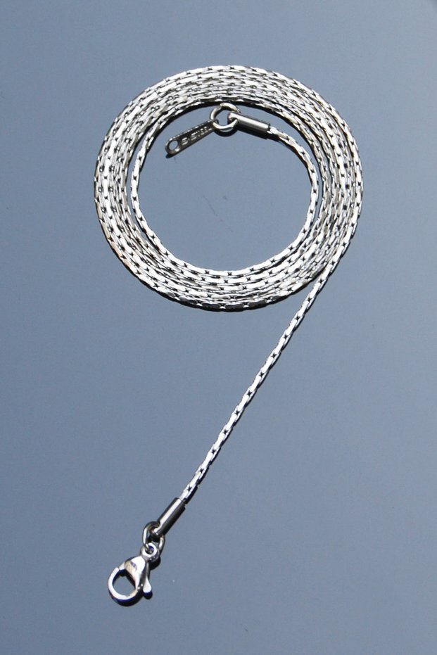 Steel Italian Recta Necklace 1 mm Silver Color | Non-Tarnishing, Unisex, 2-Year Warranty