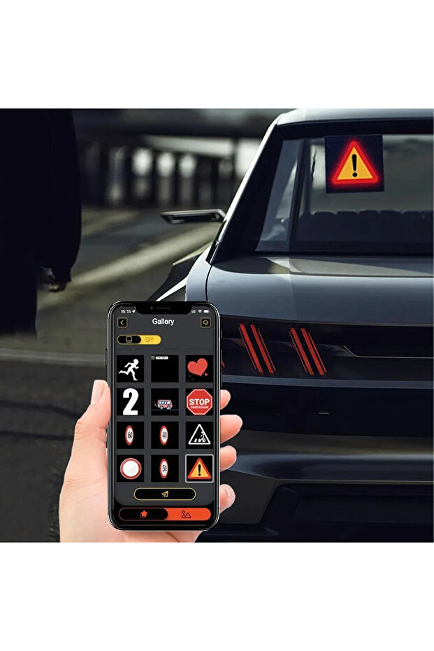 Car RGB LED digital display, text and symbol display, app control, USB, 13.1x12.8 cm - 10