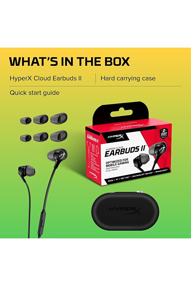 Cloud Earbuds II Wired Gaming with Mic, Black - 8