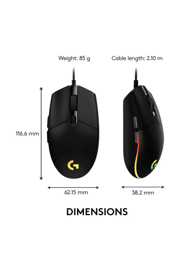 G102 Light Sync Gaming Mouse with Customizable RGB Lighting, 6 Programmable Buttons Light Weight - 7