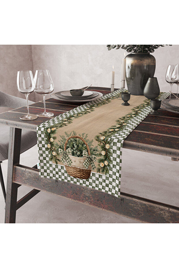 Velvet Textured Christmas Themed Runner 40X140 cm