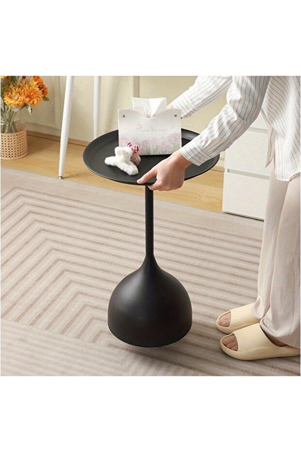 Side Table Set Round Table Sofa Side Living Room Home Table Round Minimalist Design - 5