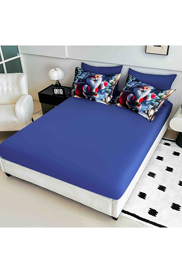 5D bedding set, 6 pieces, with elastic, Digital print, with elastic, 180x200cm, Santa - 4