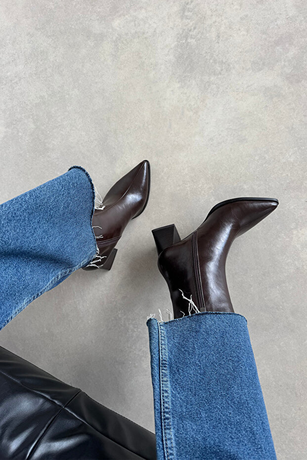 Lisbon Women's Heeled Wrinkled Leather Boots
