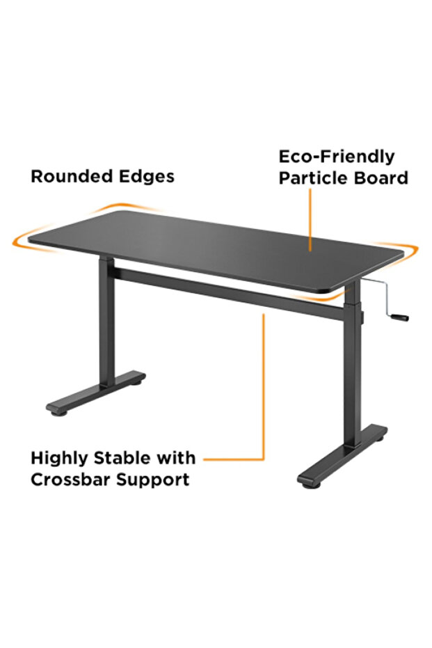 مكتب مستطيل يدوي للجلوس والوقوف - 6
