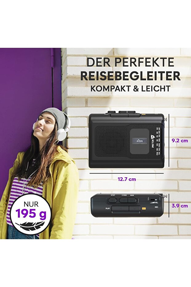 Walkman K8 with AM/FM radio, built-in microphone and speaker, recording function - 5