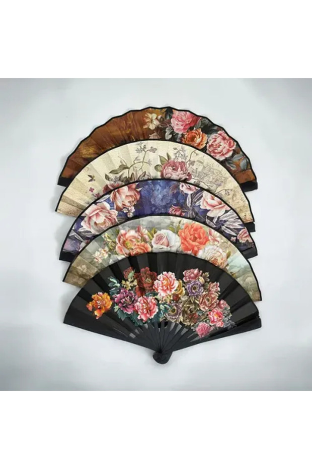 مجموعة مراوح منقوشة مكونة من 12 قطعة و3 نماذج - 1